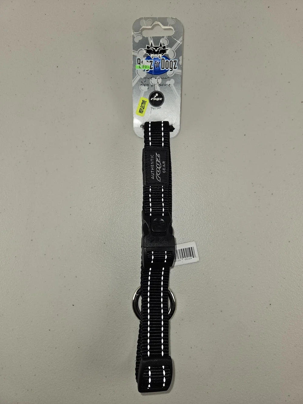 Reflective Black Dog Collar - Adjustable Comfort Medium To Large